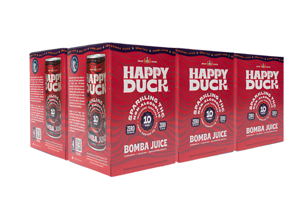 THC Infused Bomba Juice Seltzer | 10mg | 24 pack Happy Duck THC Infused Bomba Juice Seltzer | 10mg | 24 pack Happy Duck